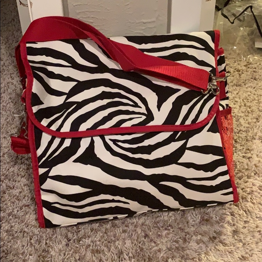 Zebra red diaper bag